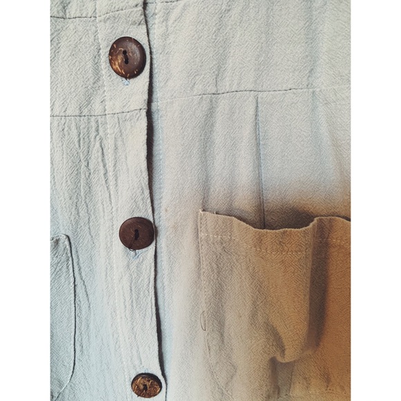 Baby Blue Button Down Midi Dress - Picture 3 of 4